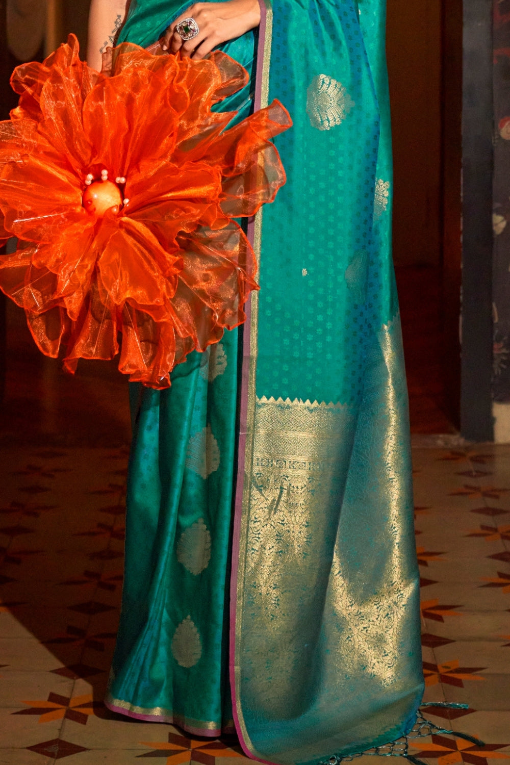 Sky Blue Silk Saree