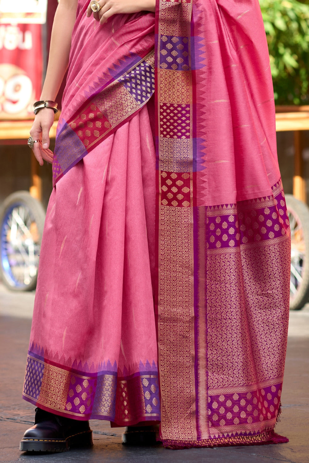 Pink Banarasi Silk Saree