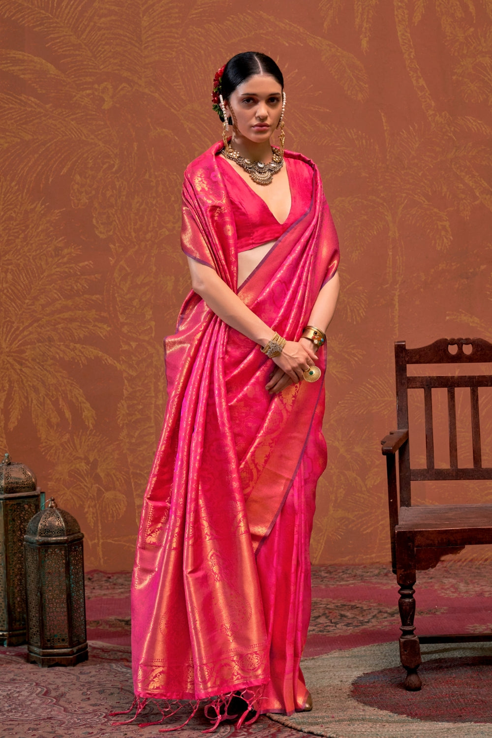 Pink Silk Saree