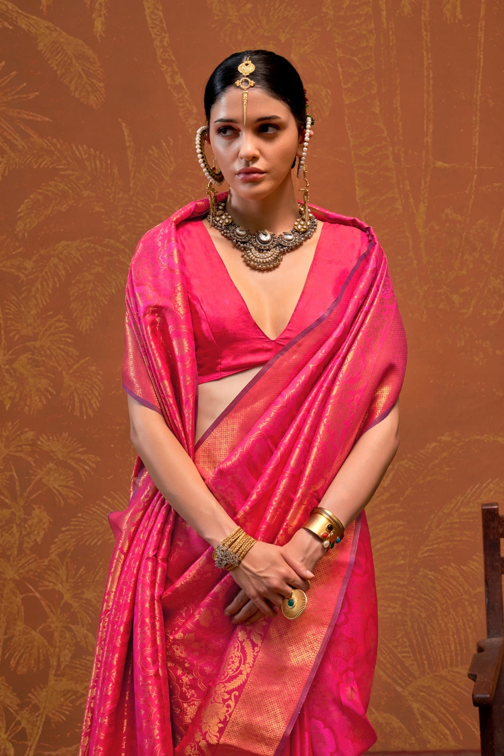 Pink Silk Saree