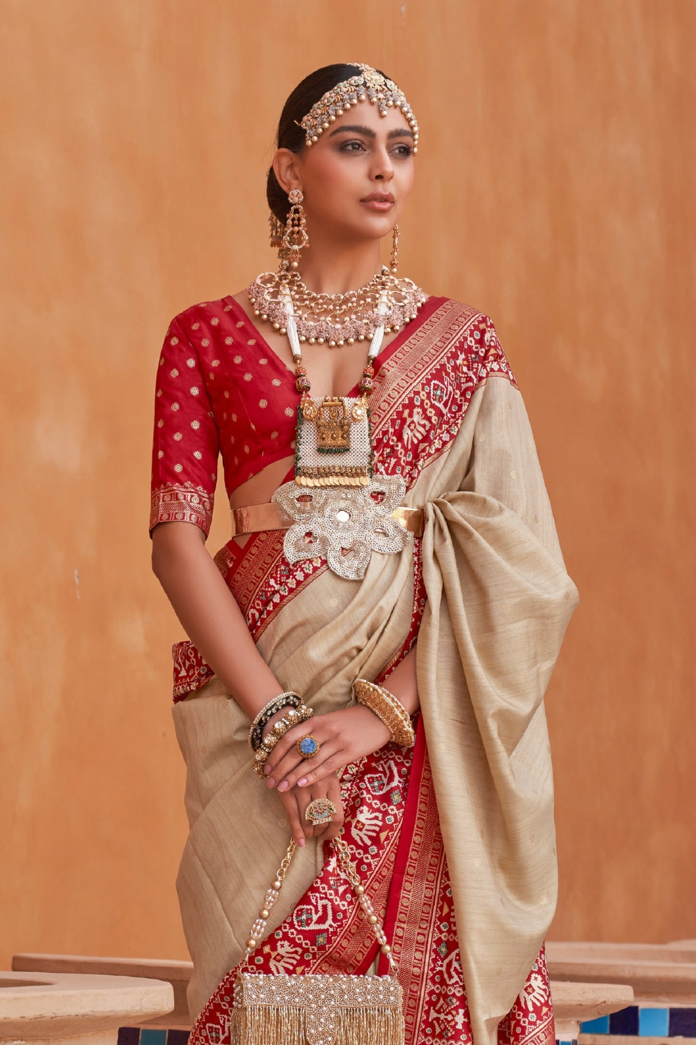 Beige PURE PATOLA Saree