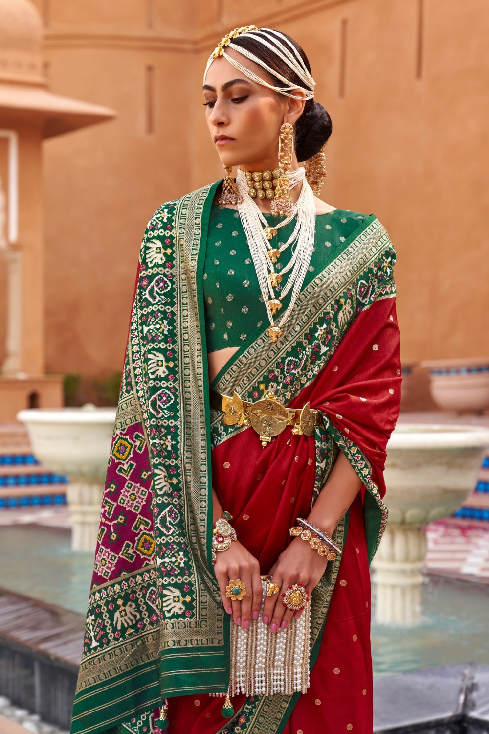 Red PURE PATOLA Saree