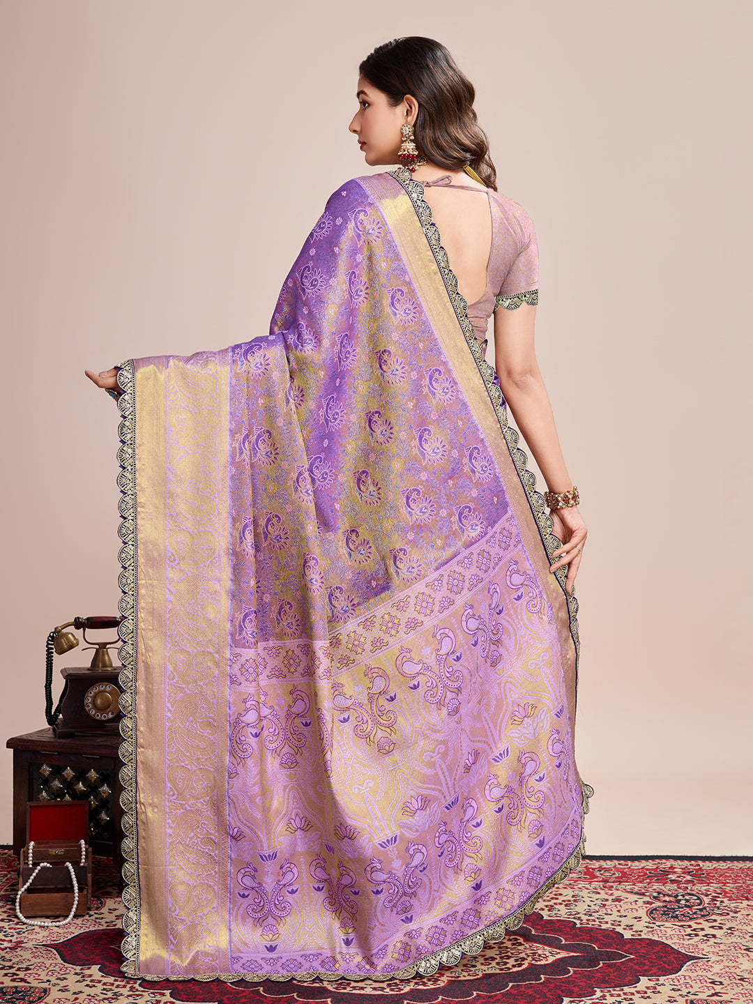 PURPLE SEMI SILK SAREE