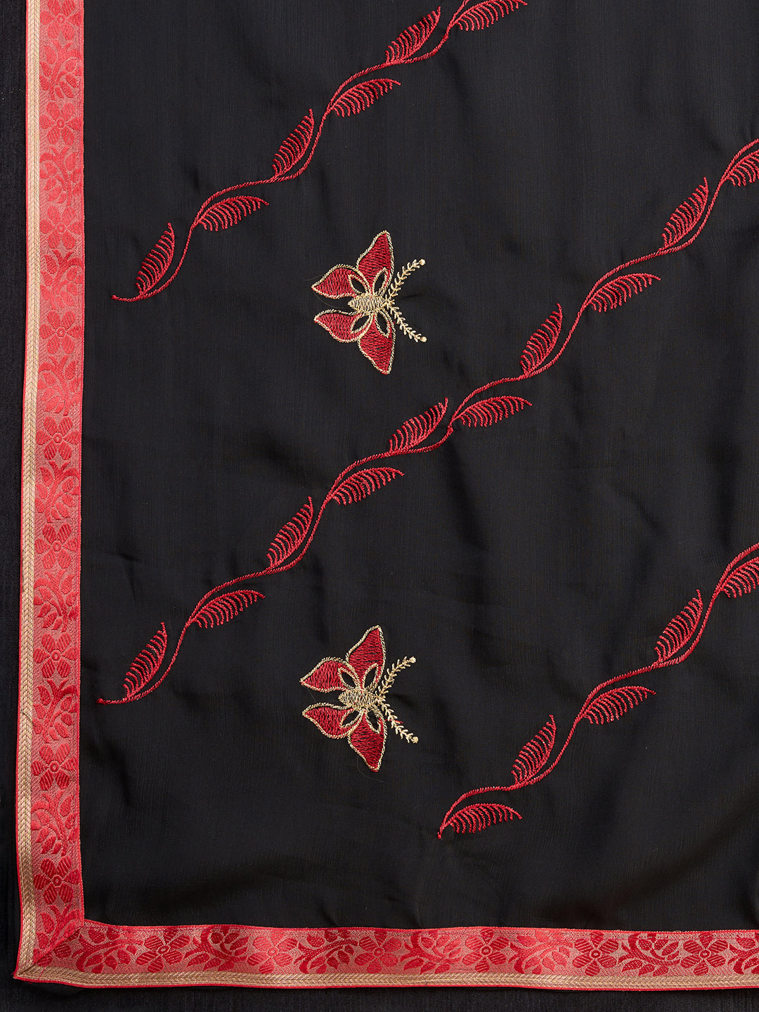 BLACK GEORGET SOFT SILK SAREE