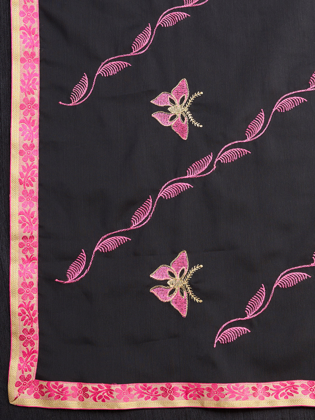 BLACK GEORGET SOFT SILK SAREE