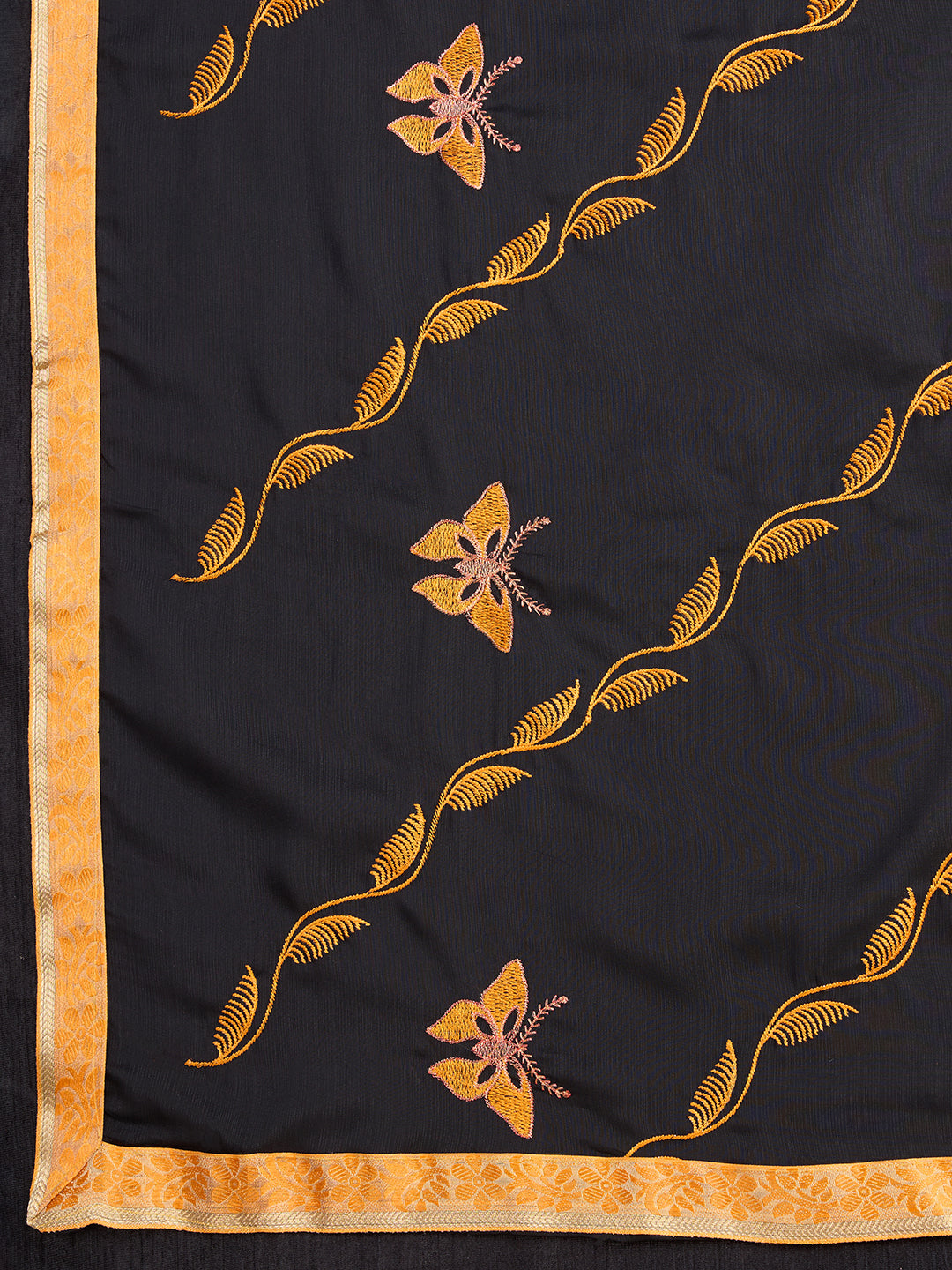 BLACK GEORGET SOFT SILK SAREE