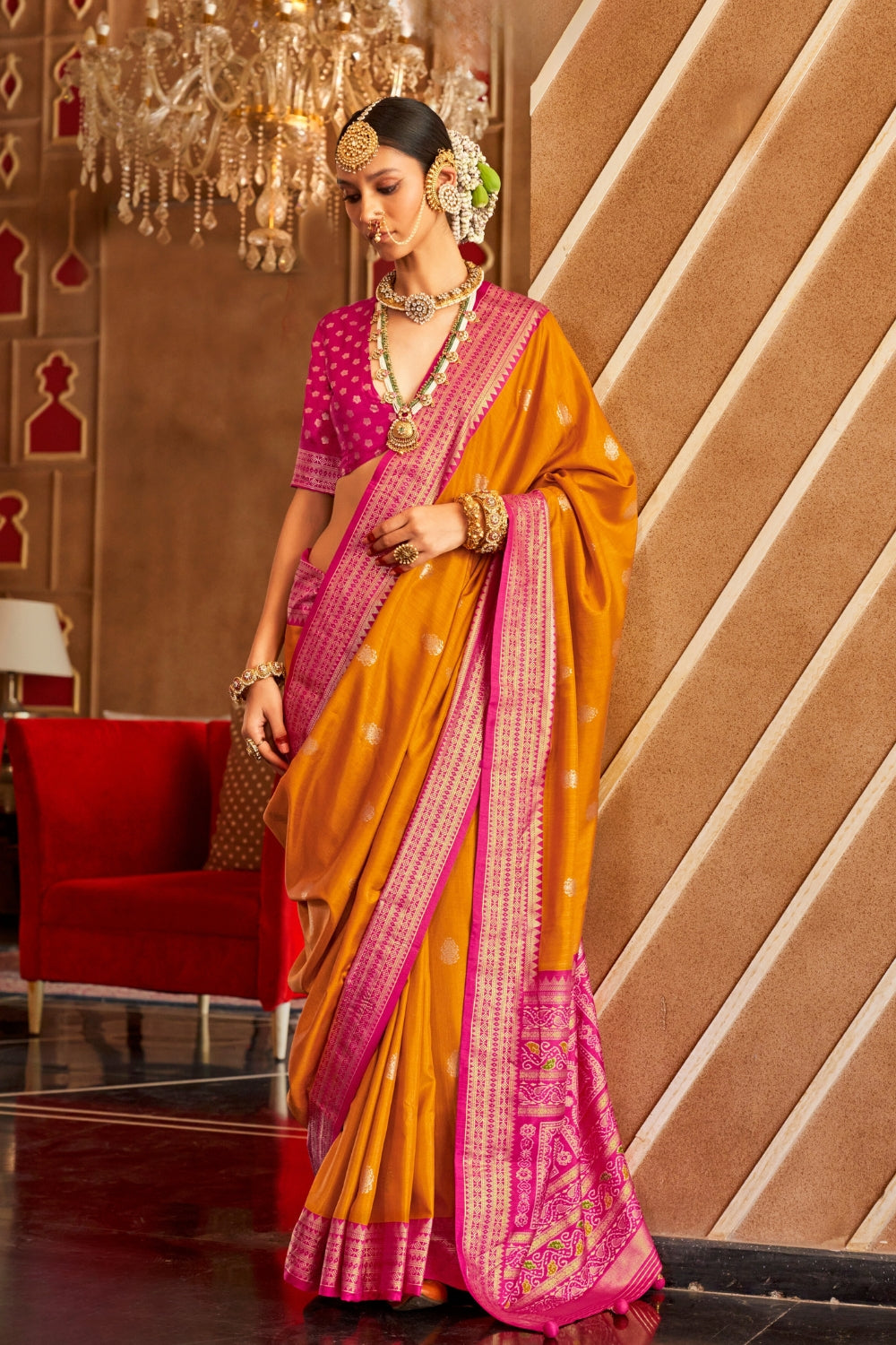 Orange PURE PATOLA Saree