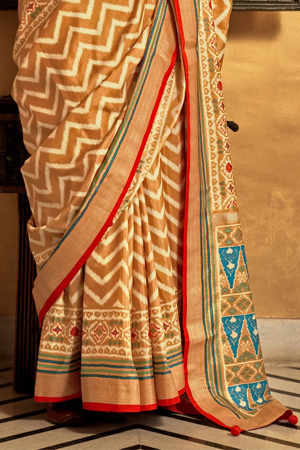 Orange Patola Silk Saree