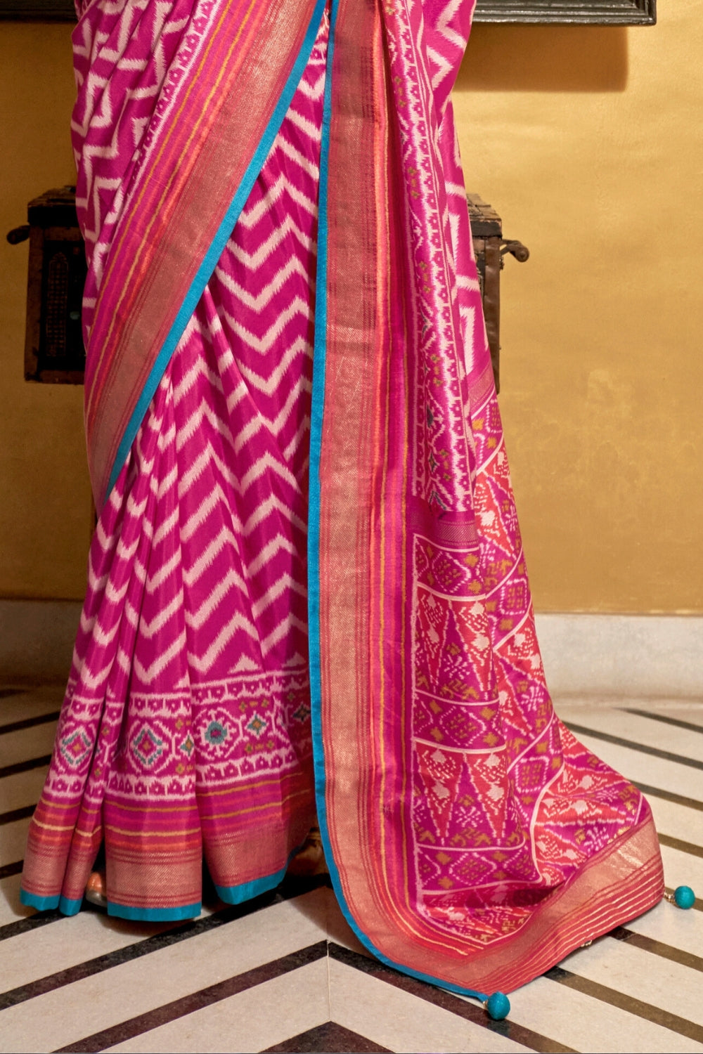 Maroon Patola Silk Saree