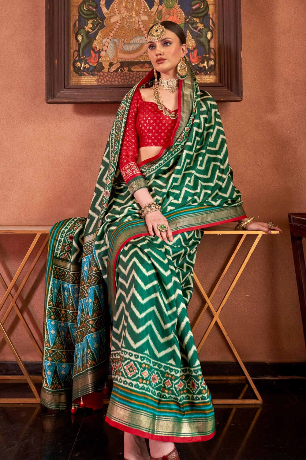 Green Patola Silk Saree