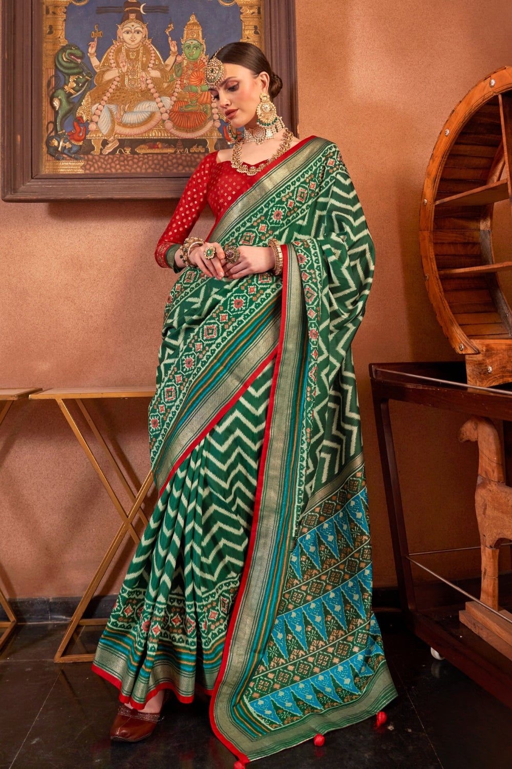 Green Patola Silk Saree