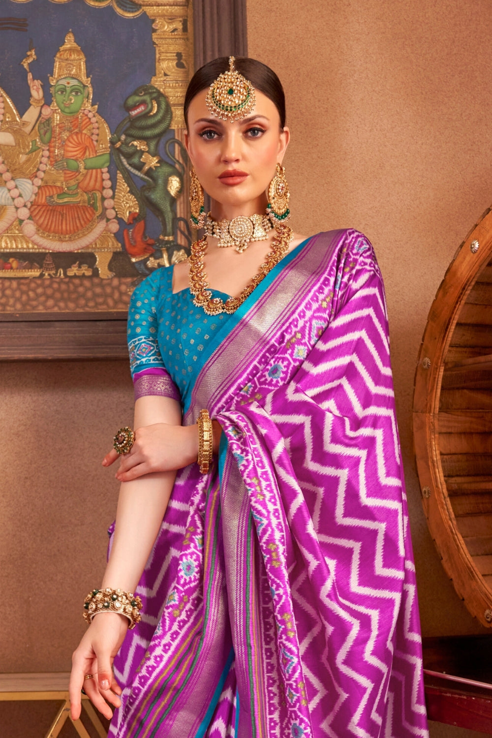 Purple Patola Silk Saree