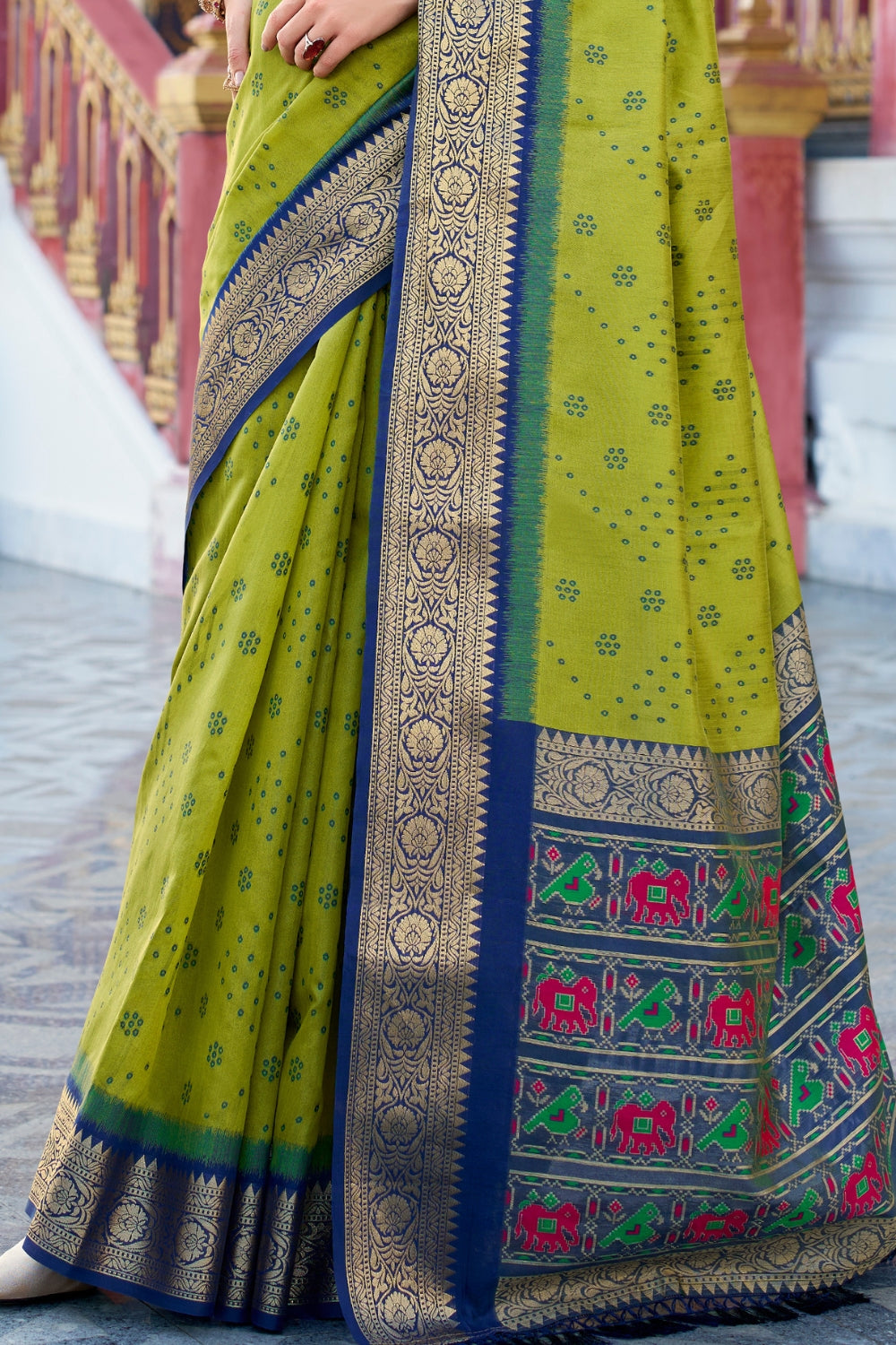 Pear Green Banarasi Saree