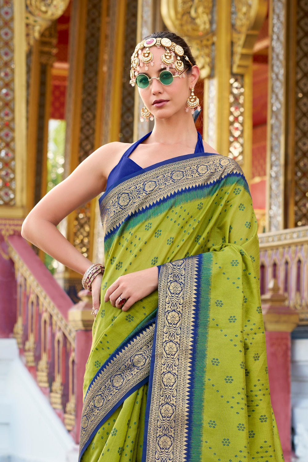 Pear Green Banarasi Saree