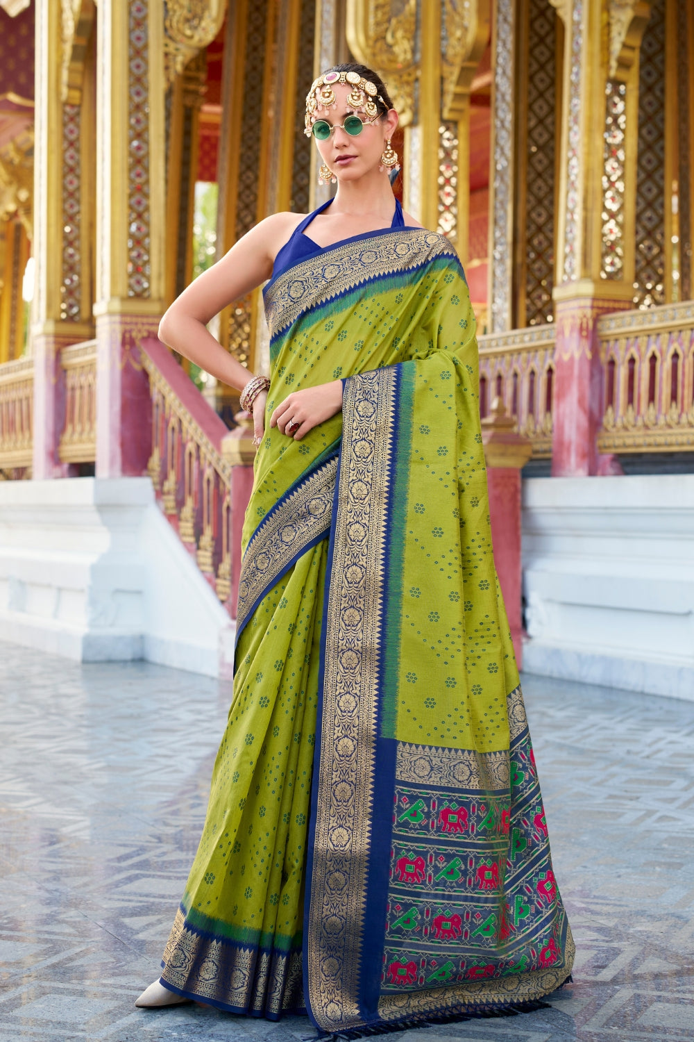 Pear Green Banarasi Saree