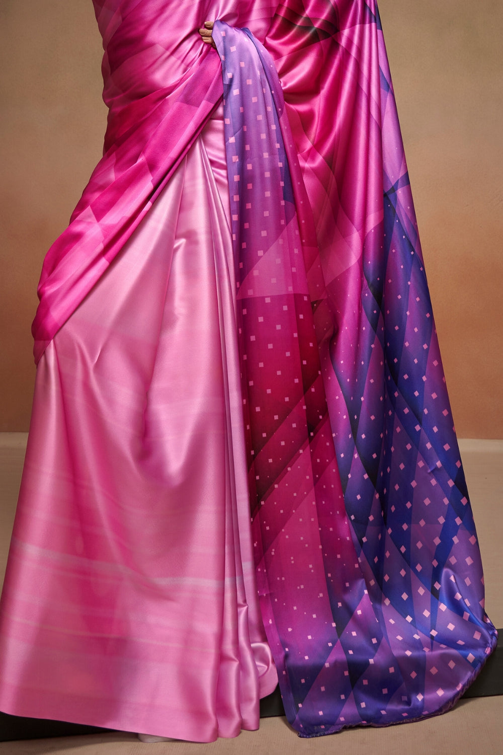 Multi SOFT SATTIN SILK Saree