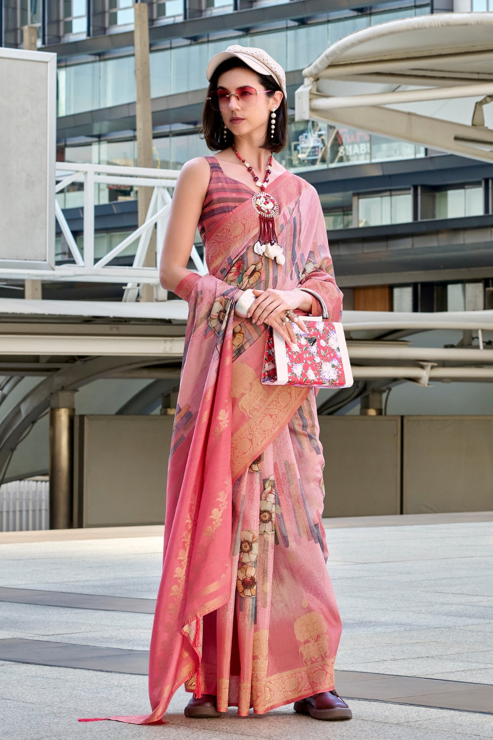 Multicolour Modal Silk Digital Print Saree