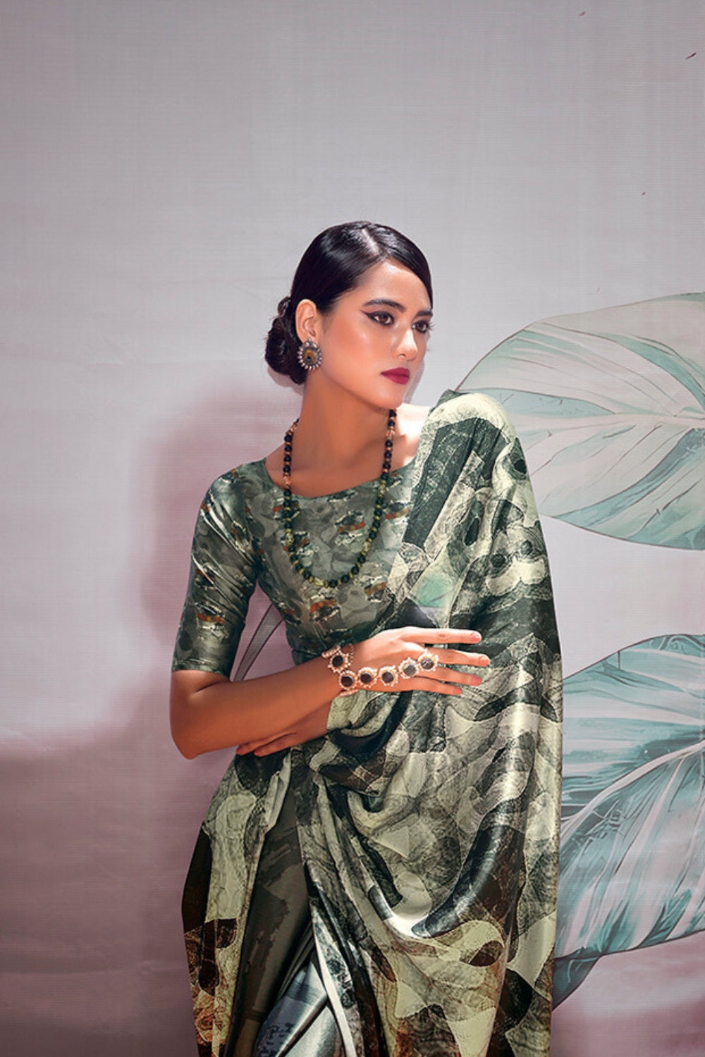 Multi SOFT SATIN SILK Saree