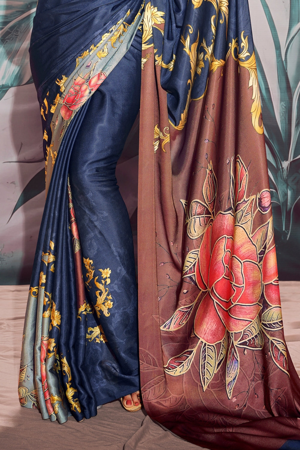 Multi SOFT SATIN SILK Saree