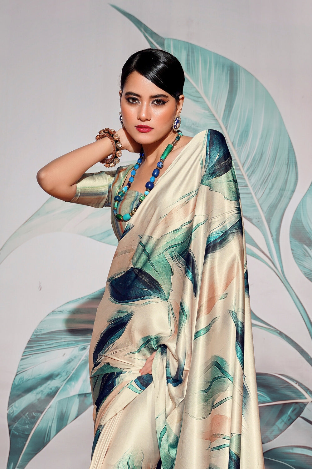 Multi SOFT SATIN SILK Saree