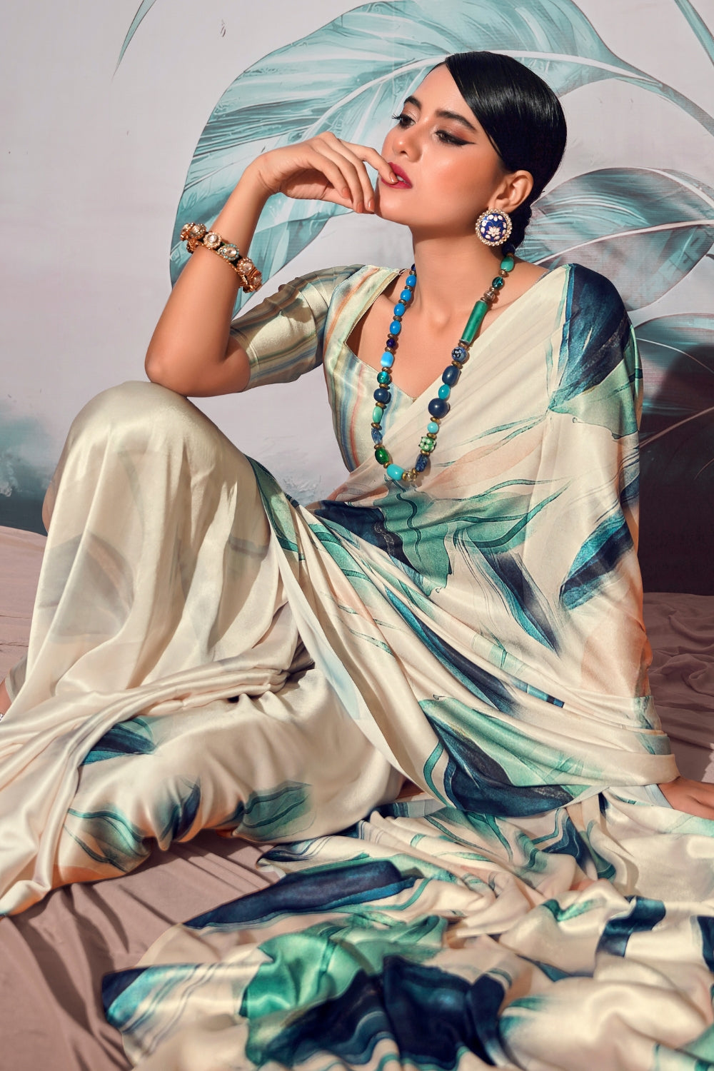 Multi SOFT SATIN SILK Saree