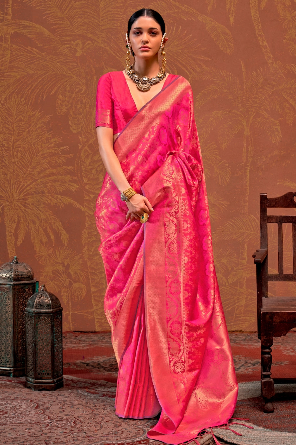 Pink Silk Saree