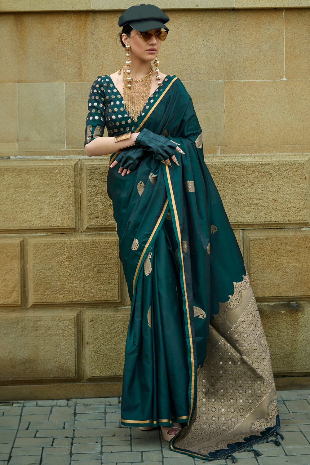 Green Banarasi Silk Saree