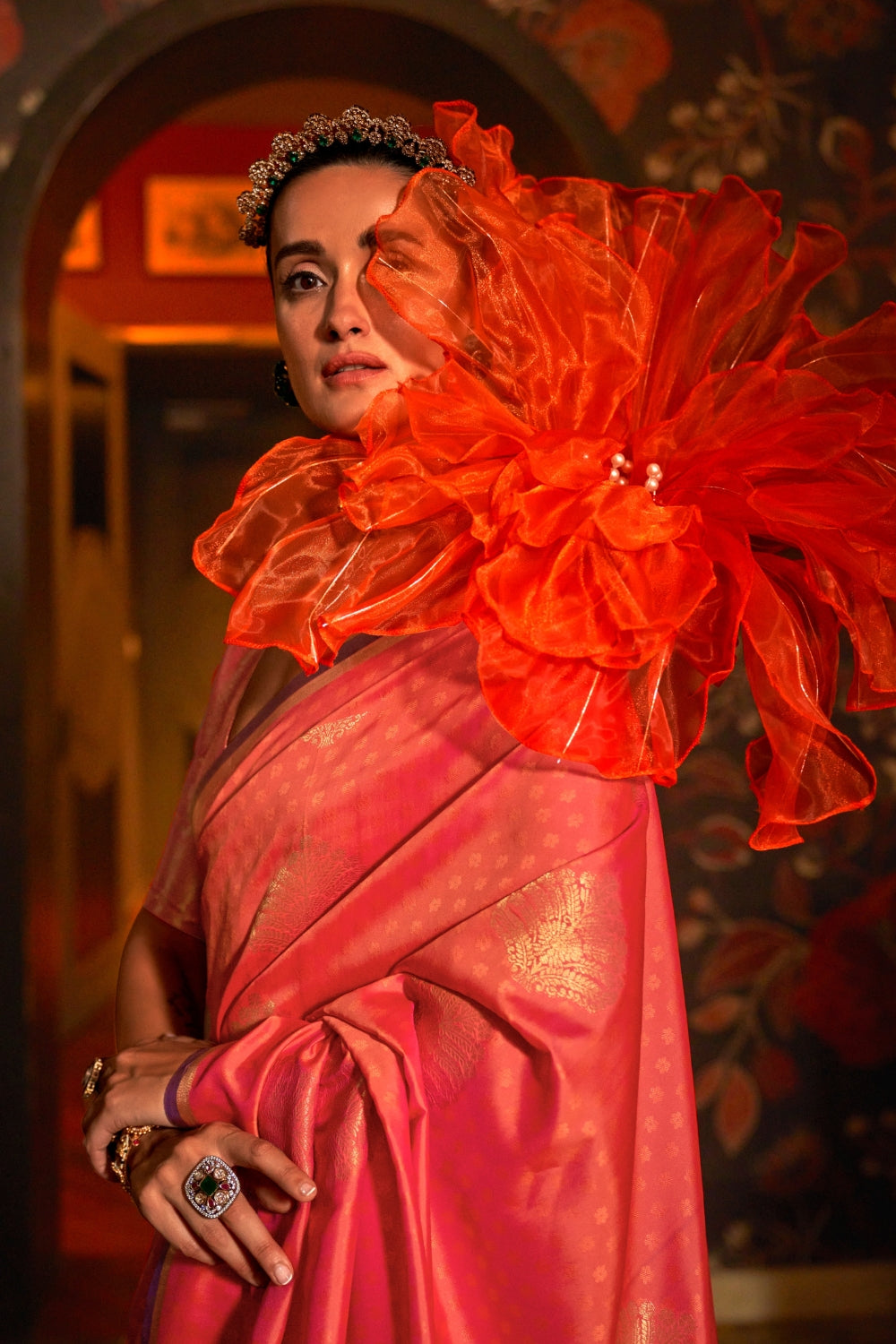 Orange Silk Saree