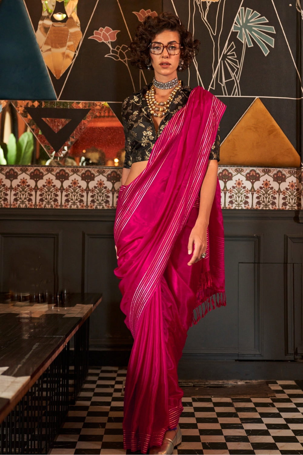 Cerry Red Viscose Saree