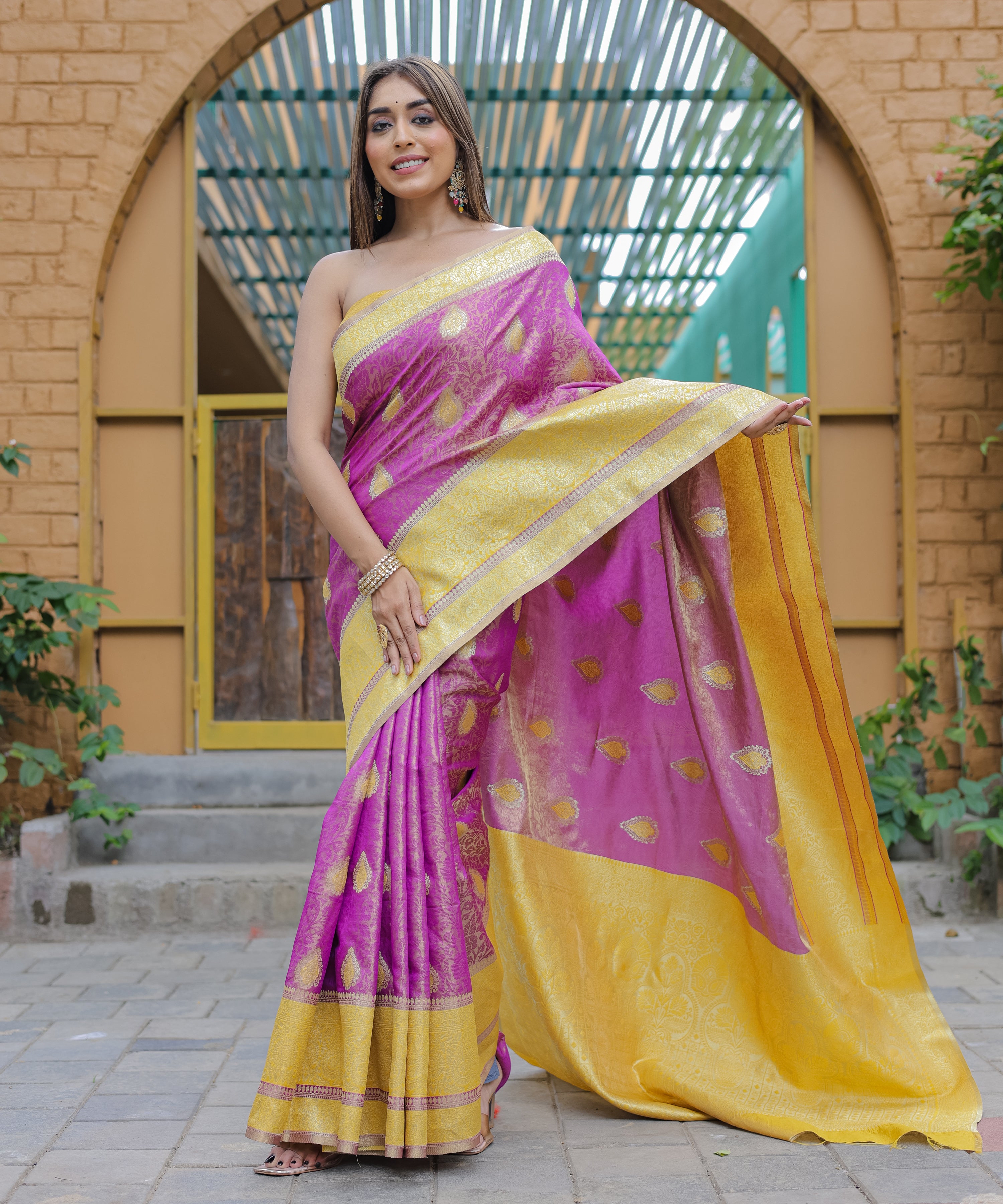 Purple Soft Silk Saree With Soft Silk Blouse