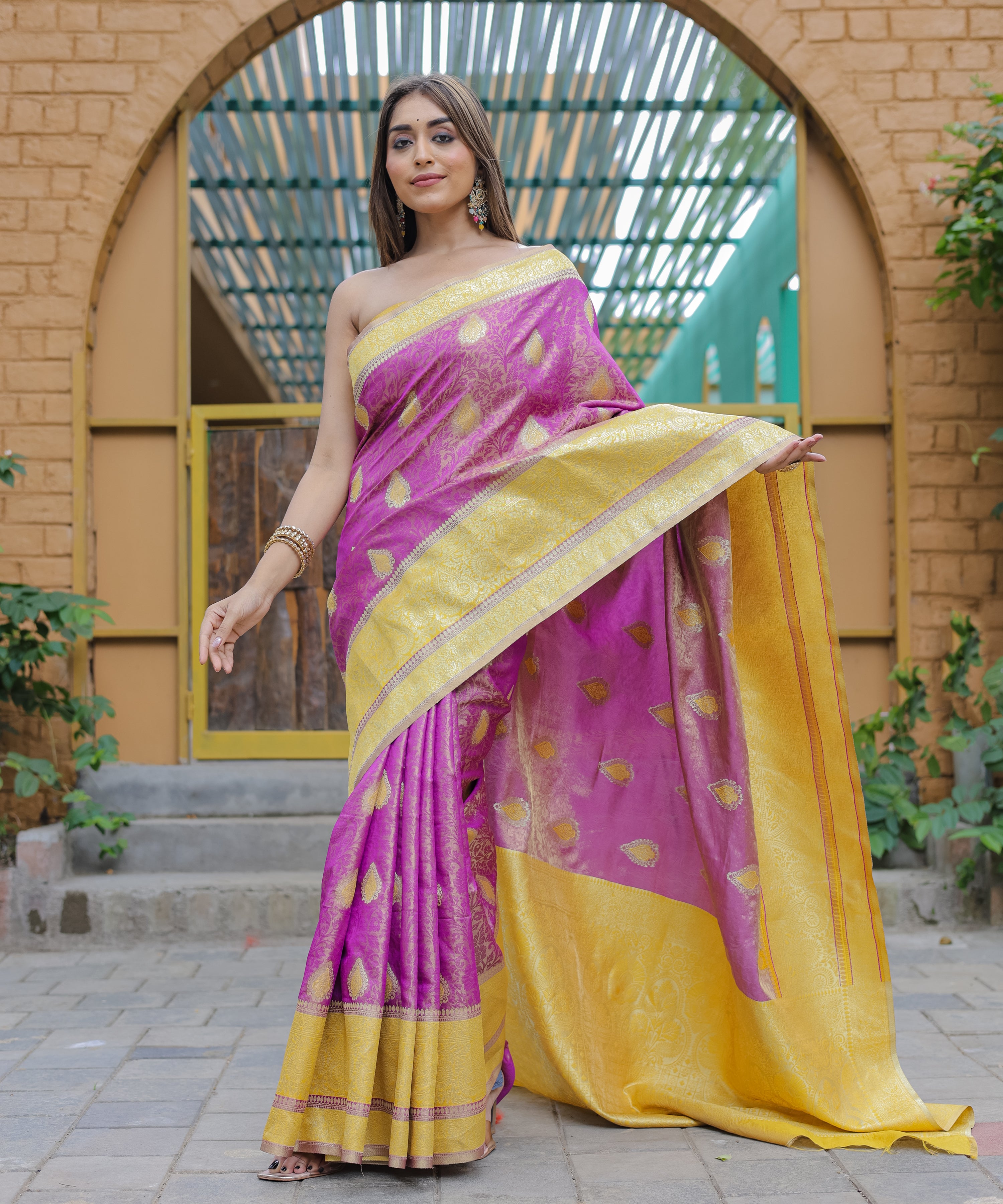 Purple Soft Silk Saree With Soft Silk Blouse