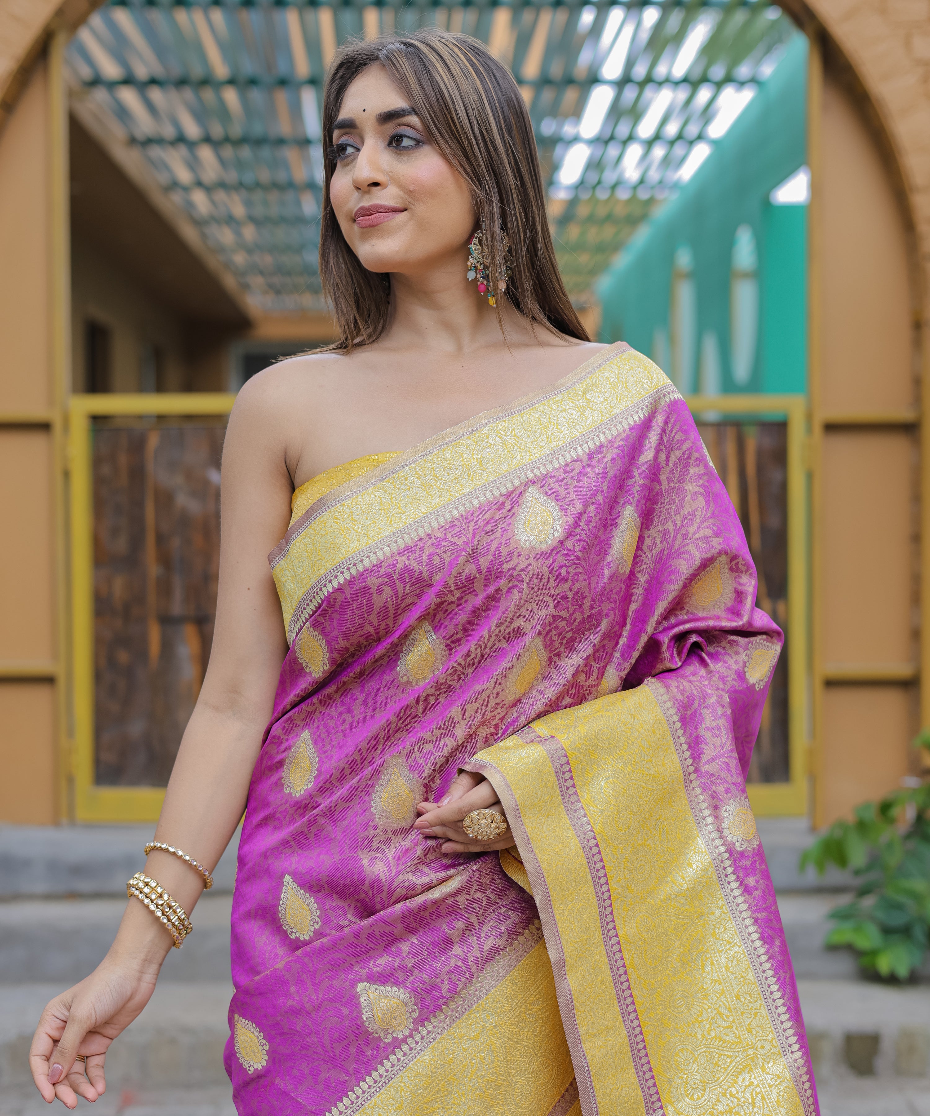 Purple Soft Silk Saree With Soft Silk Blouse