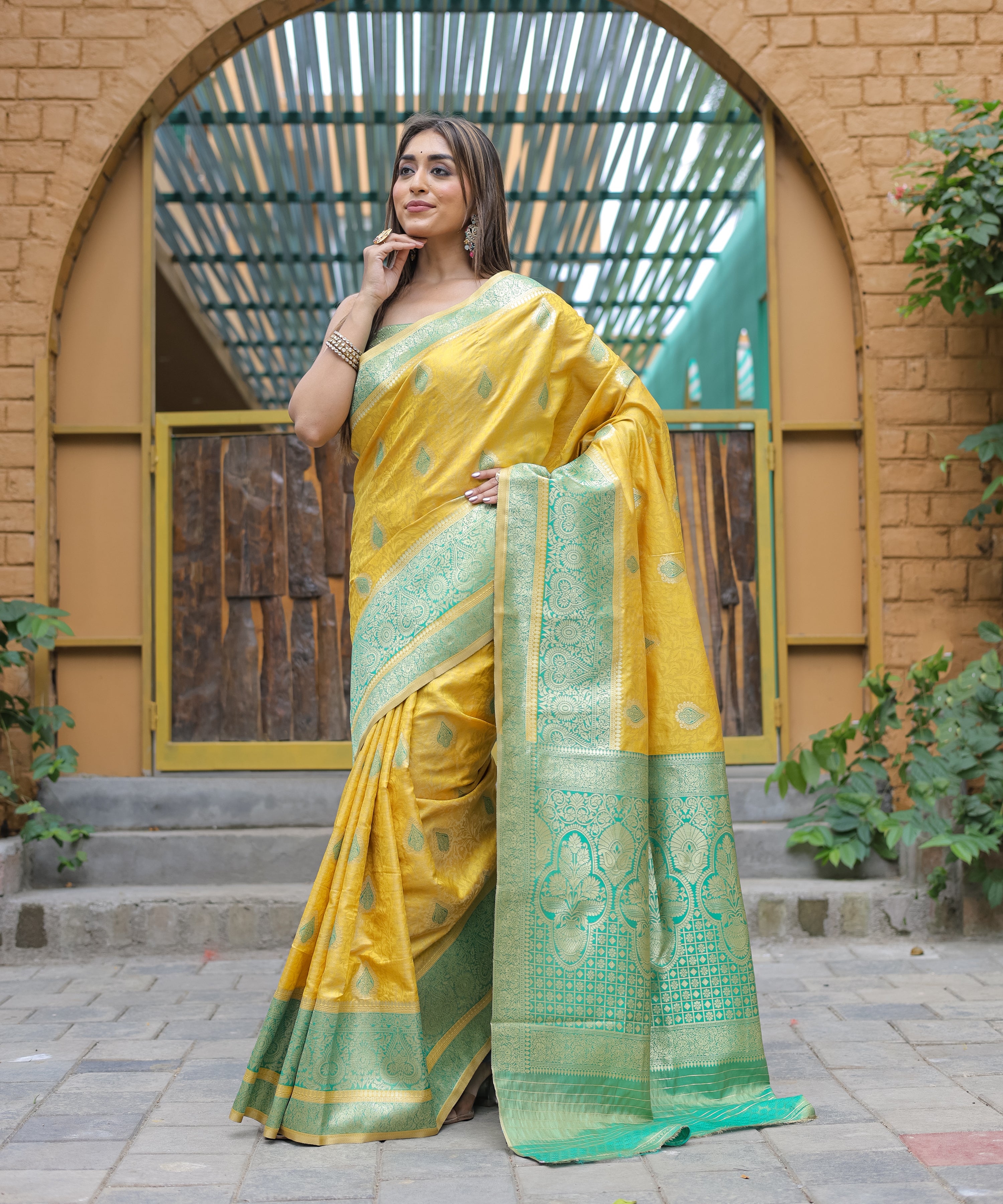 Yellow Soft Silk Saree With Soft Silk Blouse