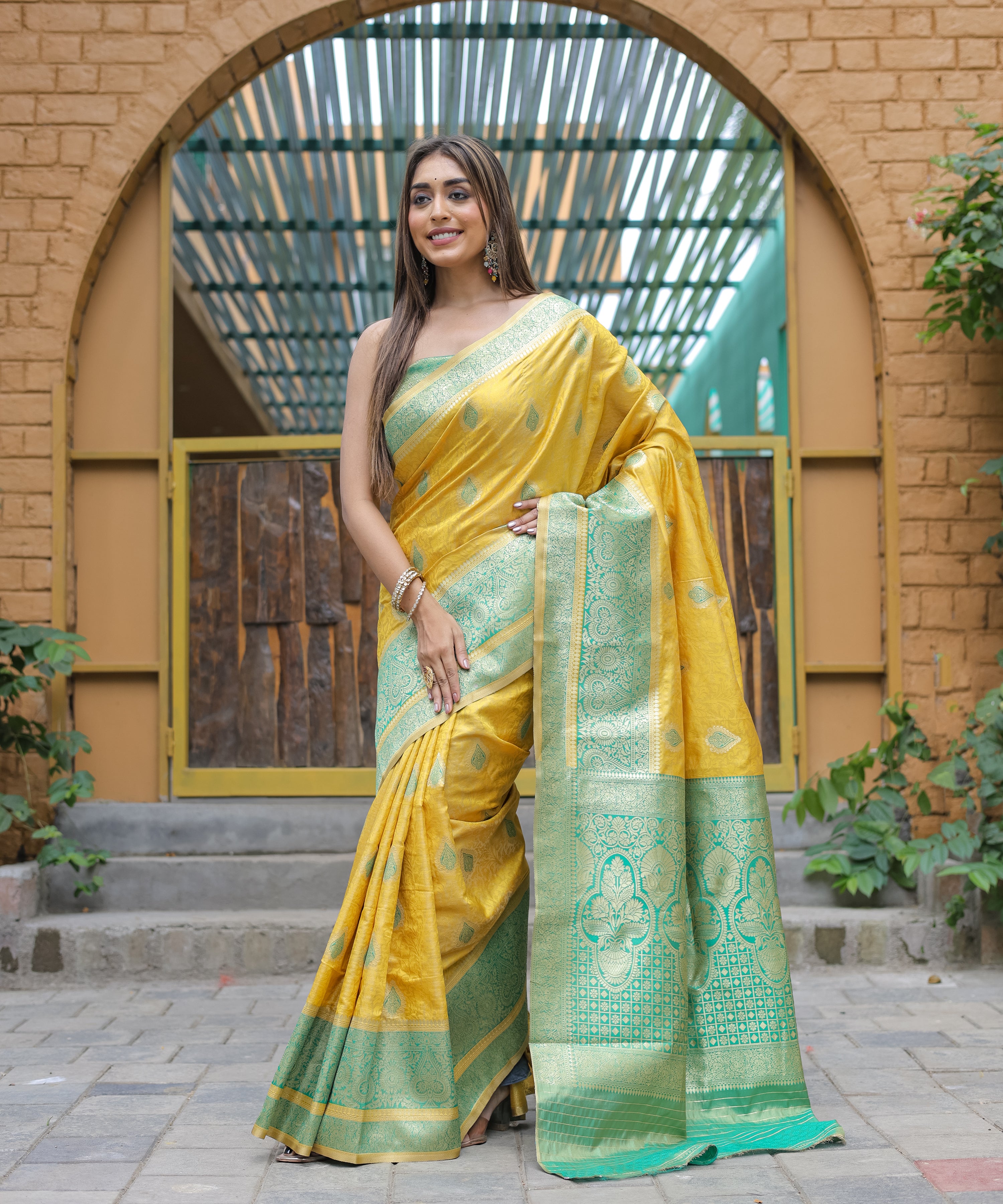 Yellow Soft Silk Saree With Soft Silk Blouse