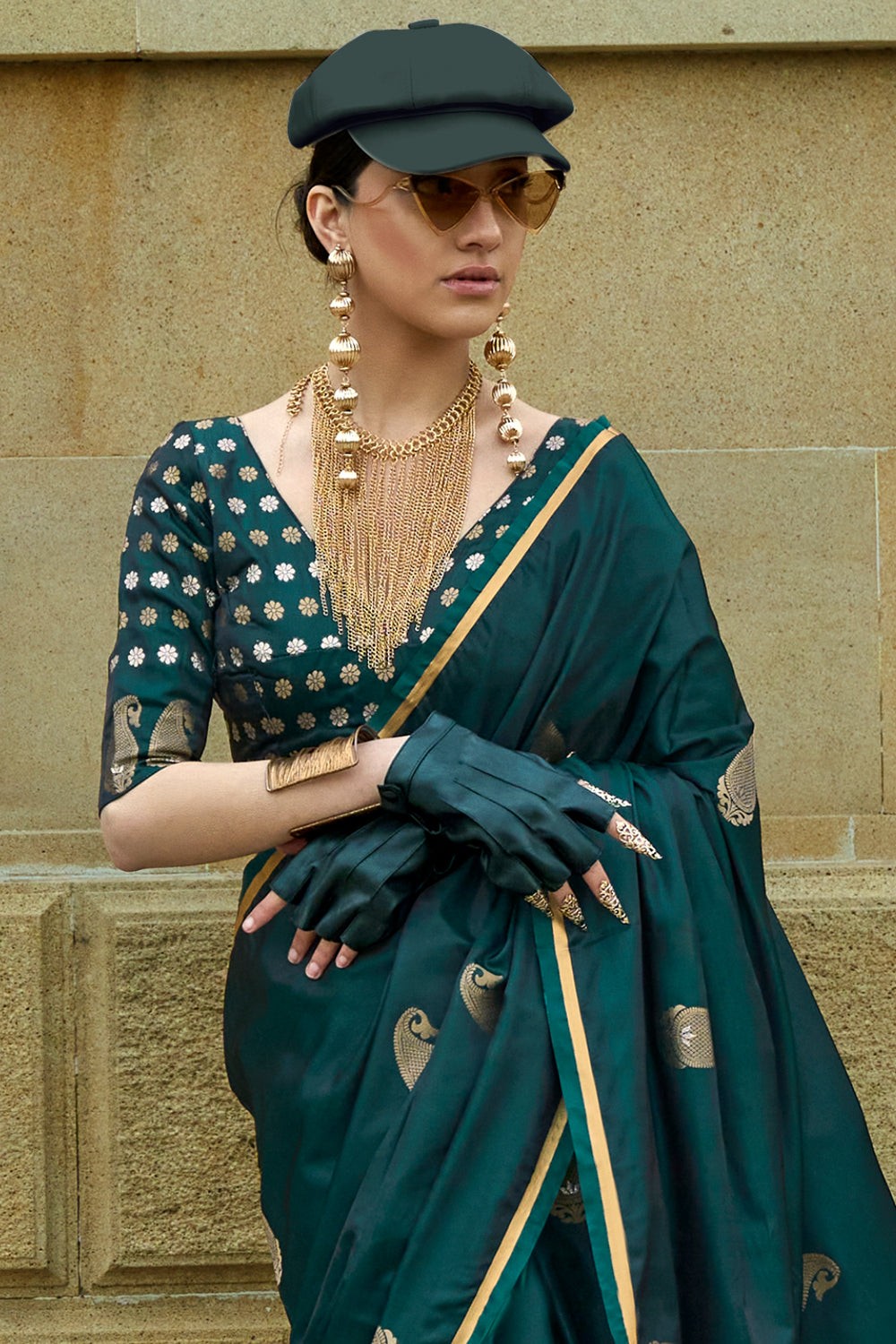 Green Banarasi Silk Saree