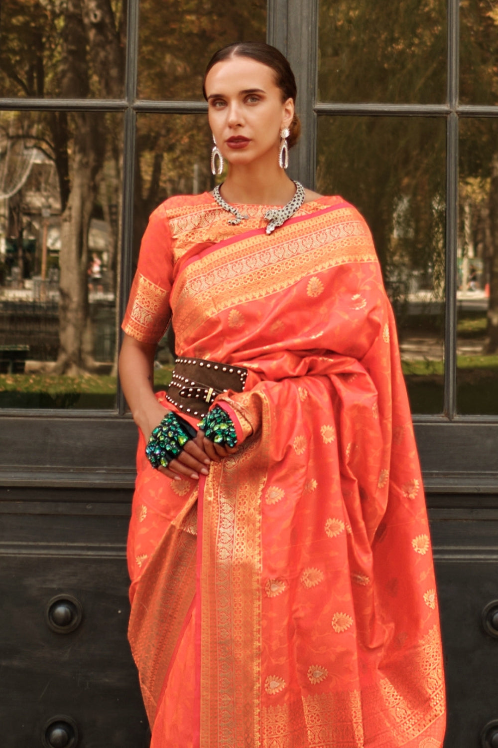 Orange Soft Silk Saree