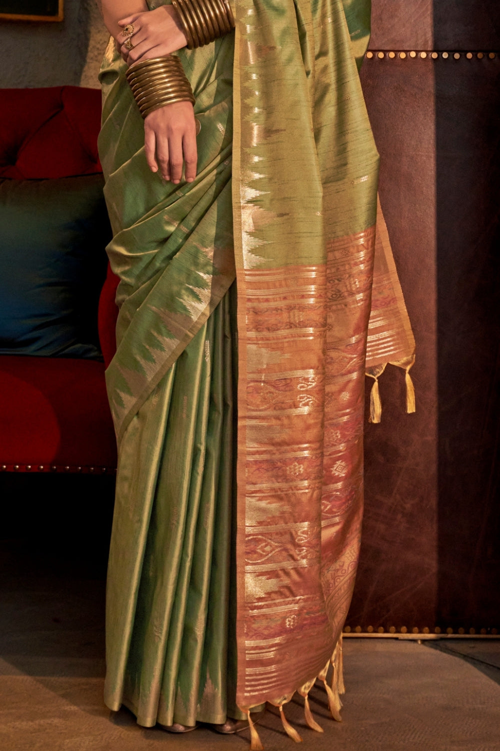 Golden Tussar Silk Saree