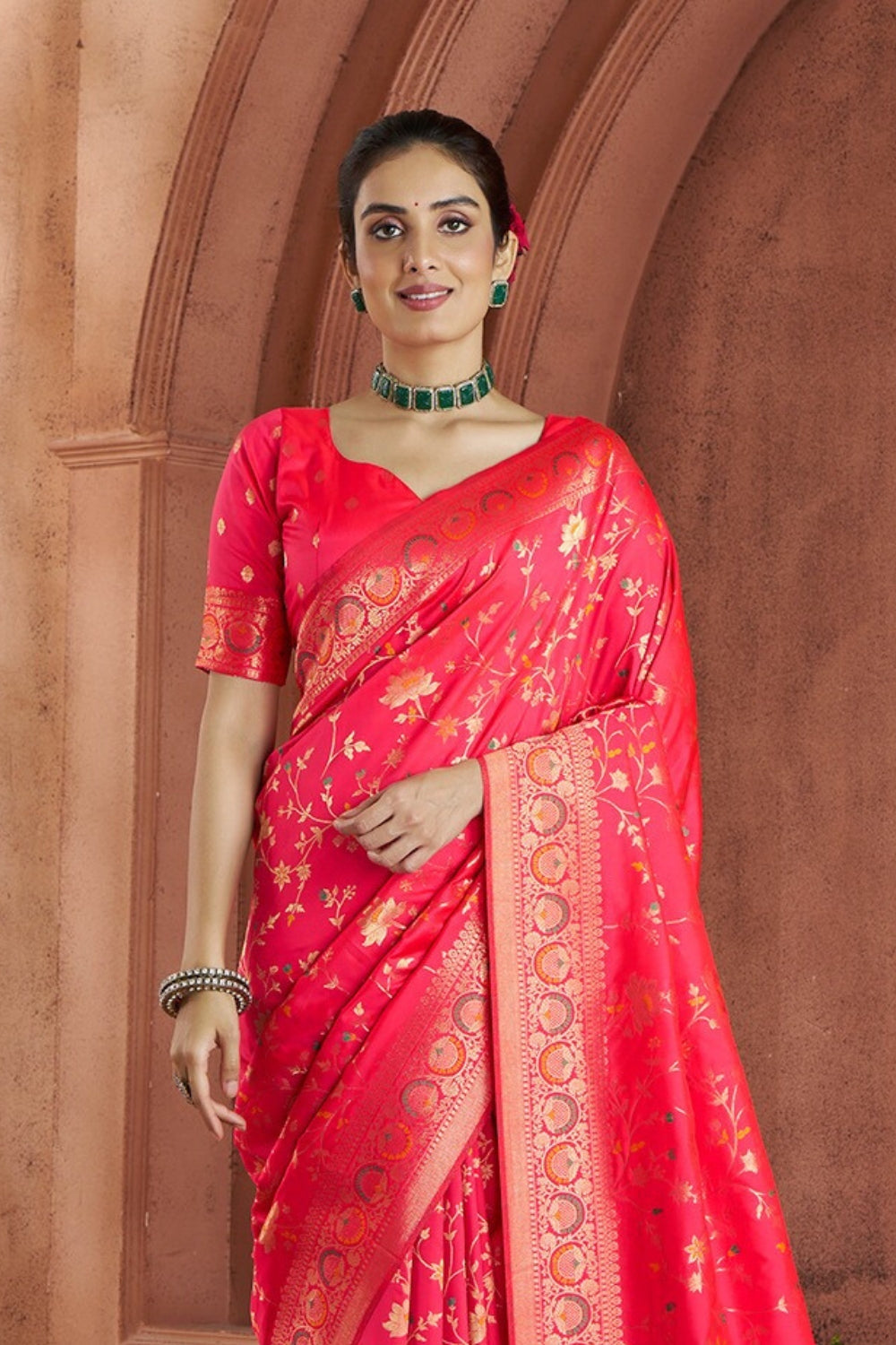 Red Banarasi Silk Saree