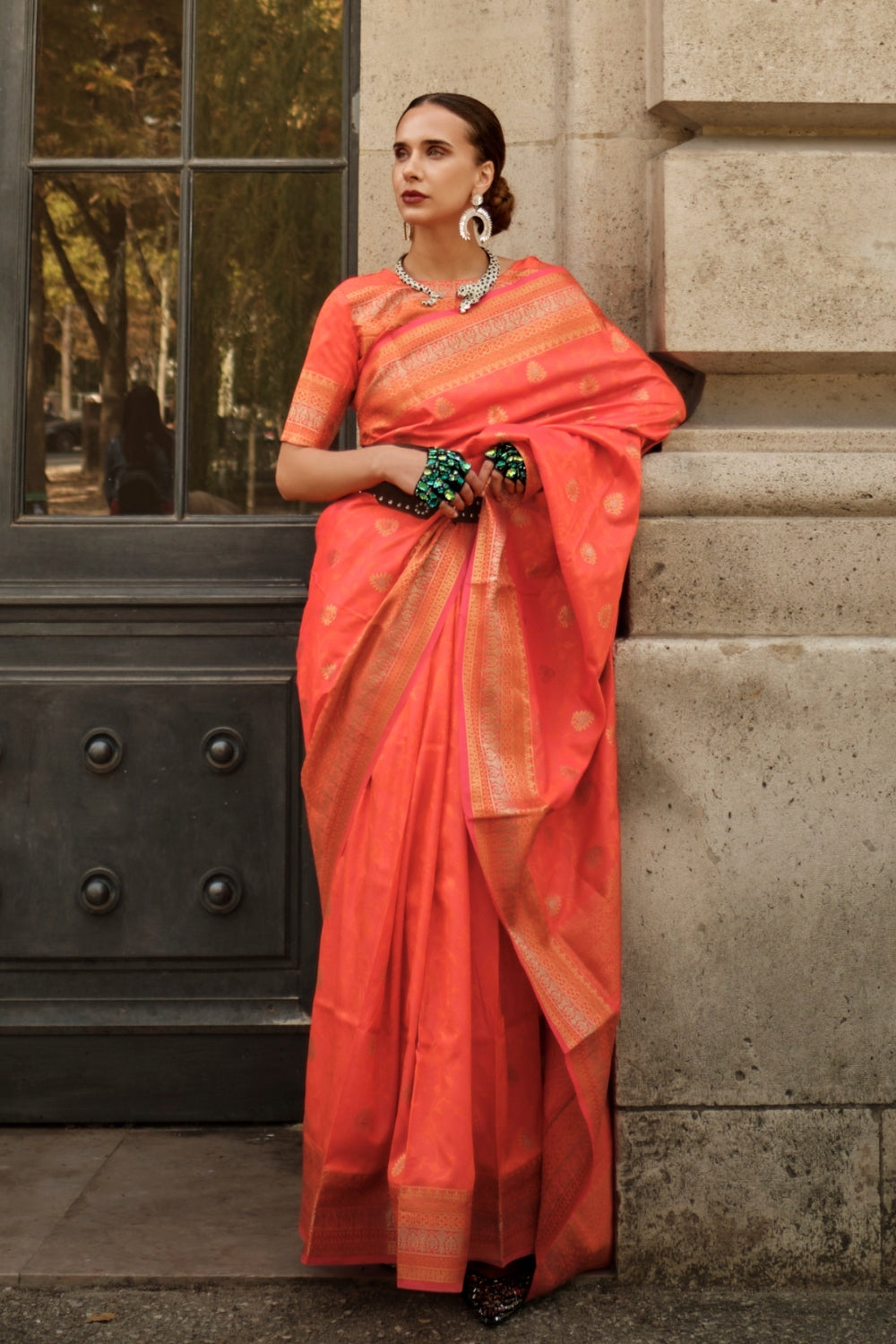 Orange Soft Silk Saree