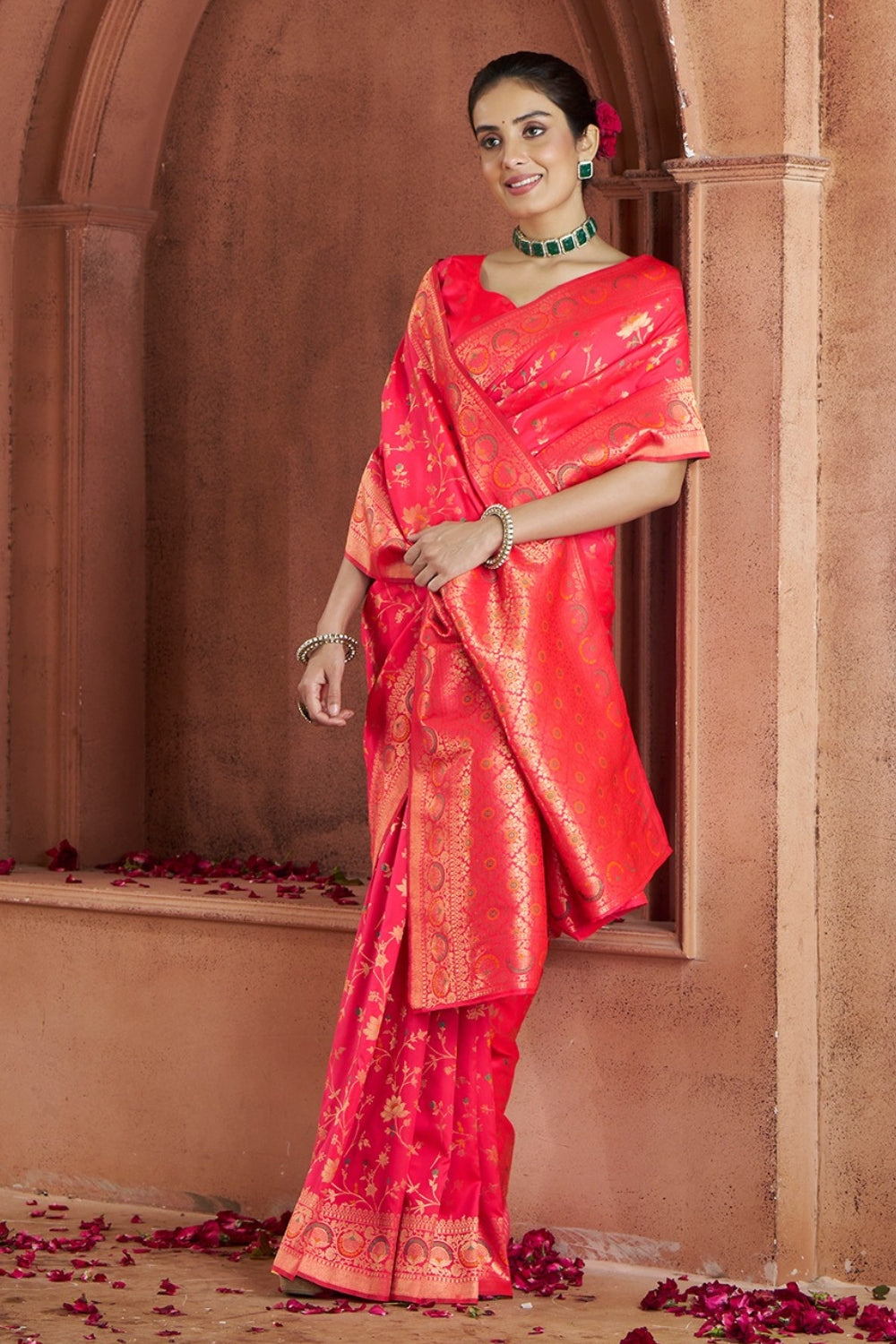 Red Banarasi Silk Saree