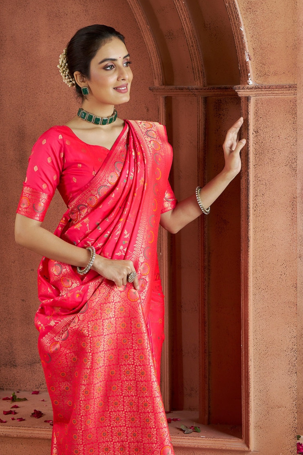 Red Banarasi Silk Saree