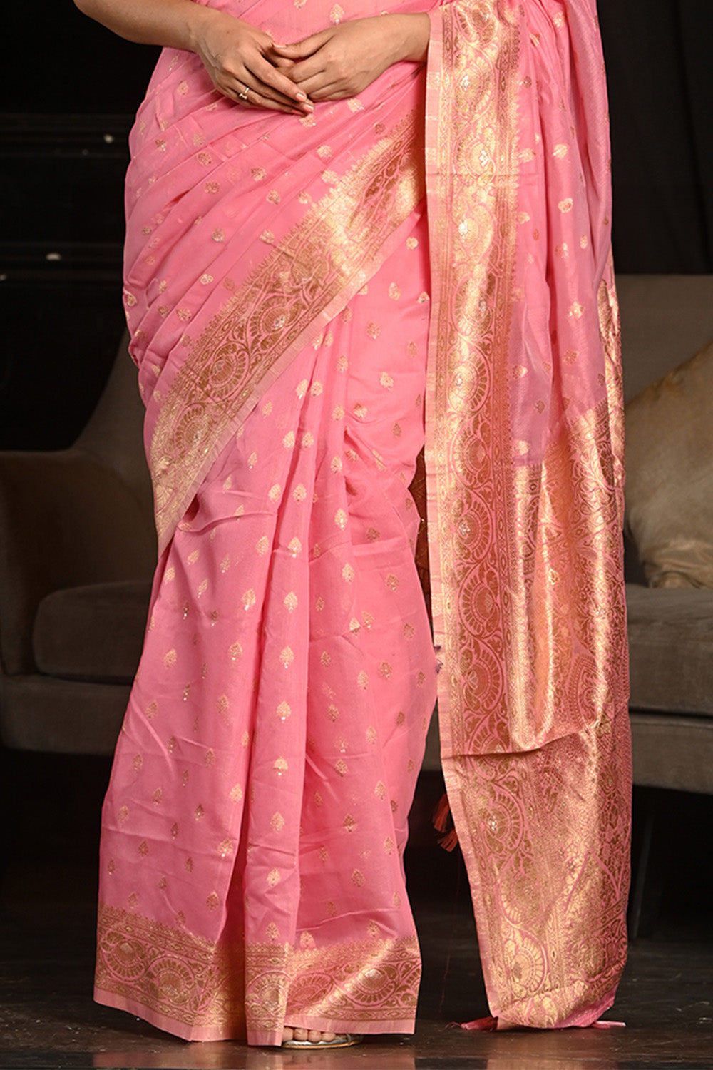 Pink Banarasi Saree