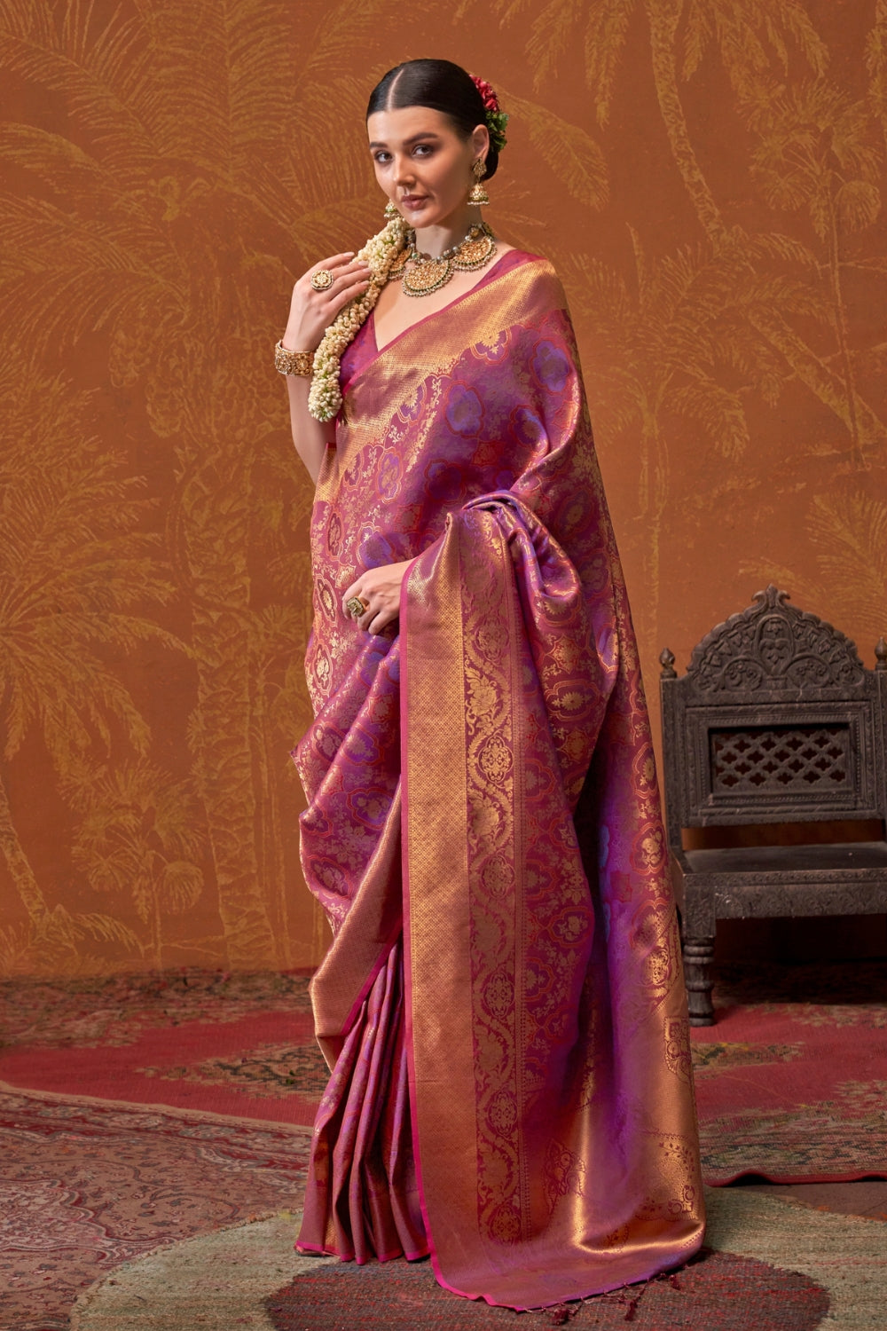 Purple Silk Saree