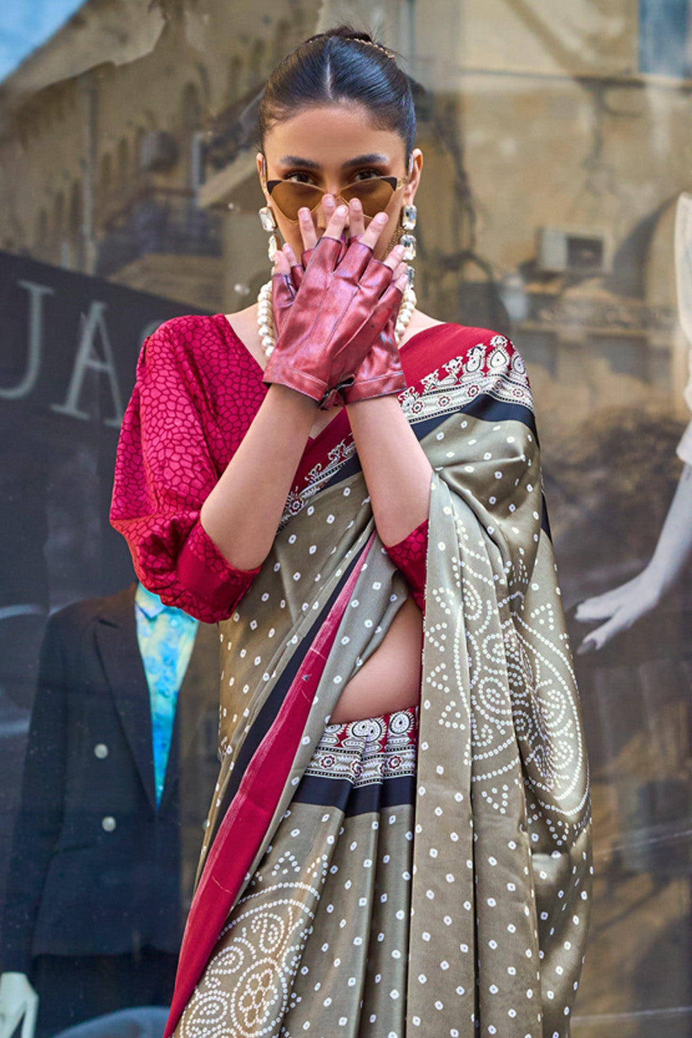 Multicolor Satin Silk Saree