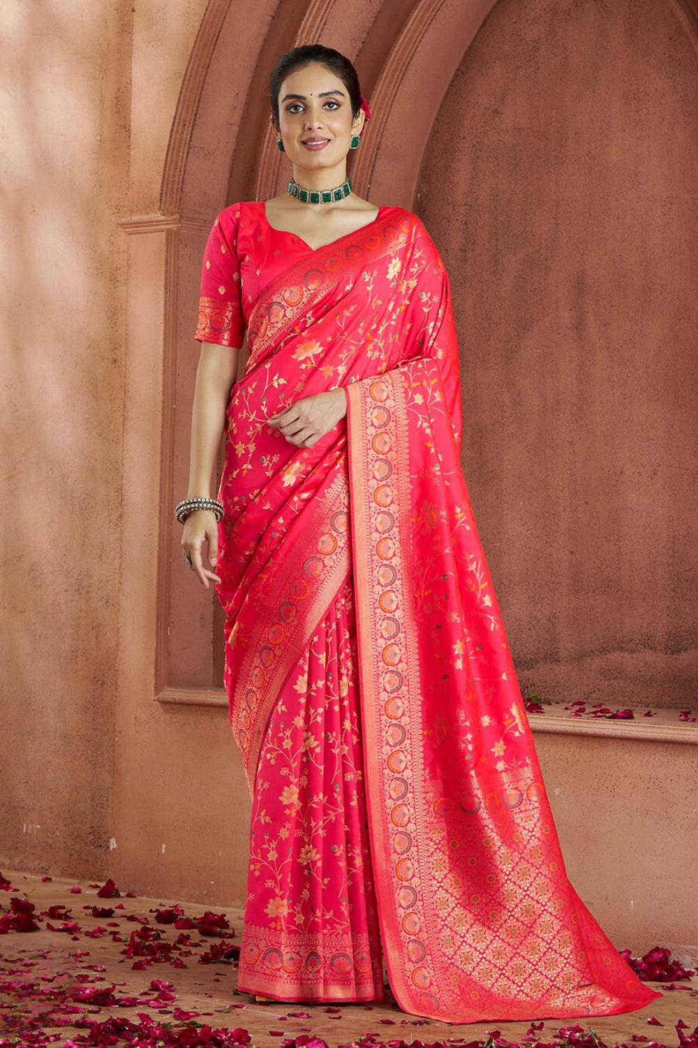 Red Banarasi Silk Saree