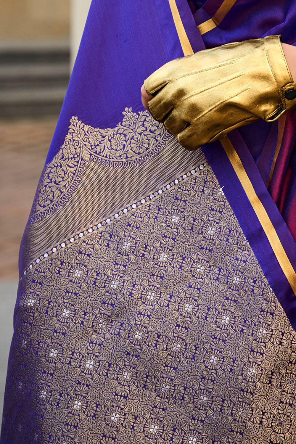 Purple Banarasi Silk Saree