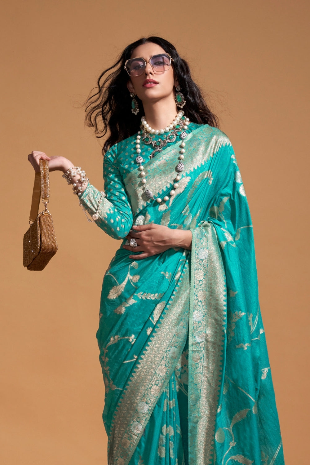 Sky Blue Georgette Saree