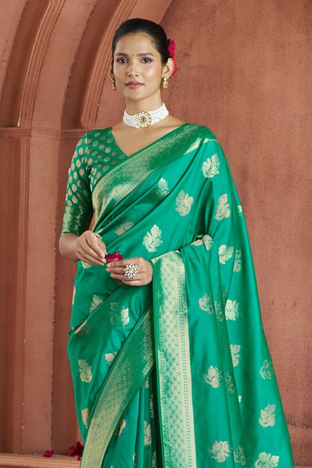 Green Banarasi Silk Saree