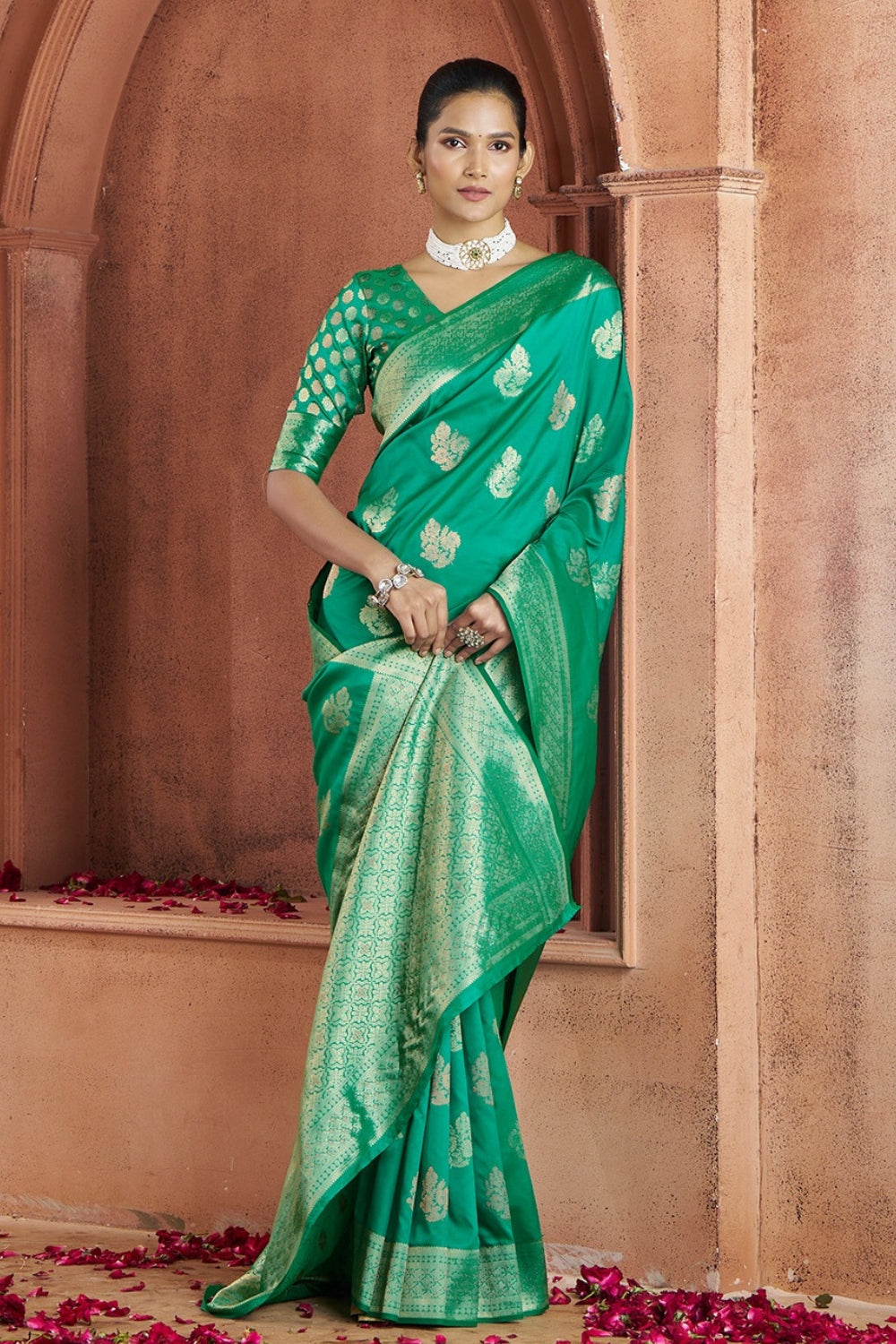 Green Banarasi Silk Saree