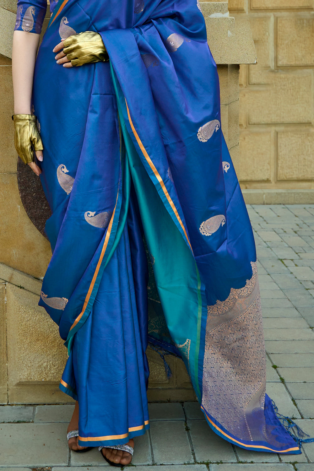 Blue Banarasi Silk Saree